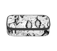 Cxzmnba Snake Skin Black and White Pencil Case for Boys and Girls, Back-to-School Essential, Student Supplies, Pencil Bag
