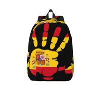 Cxzmnba Spanish Flag Handprint Art Backpack with Adjustable Strap, Perfect for Work, Travel, University, Fashion Bag