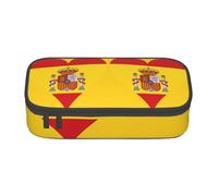 Cxzmnba Spanish Flag Heart Design Art Pencil Case for Boys and Girls, Back-to-School Essential, Student Supplies, Pencil Bag