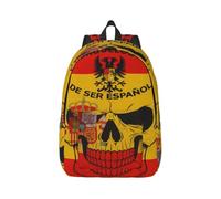 Cxzmnba Spanish Flag Skull Art Print Backpack with Adjustable Strap, Perfect for Work, Travel, University, Fashion Bag