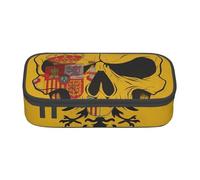 Cxzmnba Spanish Flag Skull Art Print Pencil Case for Boys and Girls, Back-to-School Essential, Student Supplies, Pencil Bag