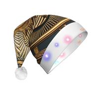 Cxzmnba Sun Old Egyptian Timeless Grace LED Christmas Hat, Unisex Light Up Santa Cap for Adults, Holiday & Party & New Year Gift