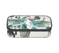 Cxzmnba Teal Birds Musical Note Pencil Case for Boys and Girls, Back-to-School Essential, Student Supplies, Pencil Bag
