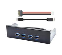CY 10Gbps USB 3.1 Type-A HUB 4 Ports Front Panel to Motherboard Type-E Connector Cable 10Gbps for 5.25" CD-ROM Bay Tray