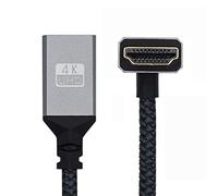 CY 4K Cable Type-A Standard HDMI 1.4 Male 90 Degree Down Angled to HDMI Female Extension Cable for DV MP4 Camera DC Laptop HDTV