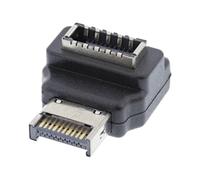 CY Adapter 20pin Type-E Male to Type-E USB 3.1 Front Panel Header Female Motherboard Extension Data Adapter 90 Degree Angled