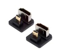 CY Adapter 2pcs/lot Up & Down Micro HDMI 1.4 Male Type-D to HDMI Female Port Saver 360 Degree Opposite U Shape Back Angled Extension Adapter
