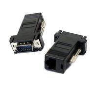 CY Adapter 2pcs/set VGA RGB Male to Male over Cat6 Cat5e RJ45 Female Ethernet Modualr Adapter for Computer Monitor