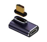 CY Adapter 90 Degree Right Angled Vertical Magnetic 8K Type-A HDMI 2.1 Male to Female Straight Video Adapter for Laptop HDTV