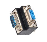 CY Adapter Down Angled 90 Degree RS232 D-Sub 9Pin Screw Type Male to Female Nut Type Extension Adapter Port Saver