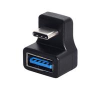 CY Adapter Type-C USB-C OTG to USB 3.0 Female Extension Adapter 360 Degree Down Up Opposite U Shape Back Angled for Phone Tablet