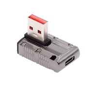 CY Adapter USB-C USB 3.1 Type C Female to USB 3.0 Type-A Male 90 Degree Right Angled Low Profile Type 10Gbps Data 120W Power Adapter Mecha Cyberpunk Style