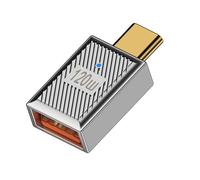 CY Adapter USB-C USB 3.1 Type C Male to USB 3.0 A Female 10Gbps OTG Data 120W Power Adapter Alloy Shell Mecha Cyberpunk Style