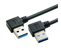 CY Cable 20cm USB 3.0 Type-A 90 Degree Left Angled to Right Angled Data Cable for Hard Disk Computer