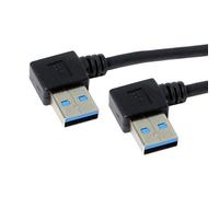 CY Cable 20cm USB 3.0 Type-A 90 Degree Right Angled to Right Angled Data Cable for Hard Disk Computer