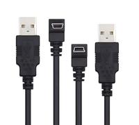 CY Cable 2pcs/lot Down & Up Angled Mini USB B Type 5pin Male 90 Degree to USB 2.0 Male Power Data Cable 50cm