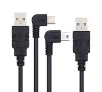 CY Cable 2pcs/lot Left & Right Angled Mini USB B Type 5pin Male 90 Degree to USB 2.0 Male Power Data Cable 50cm