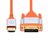 CY Cable 4K DVI 24+1 to HDMI Ultra Soft High Flex HDTV Cable Hyper Super Flexible Cord High Speed Type-A Male to Male for Computer HDTV