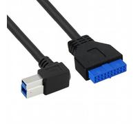 CY Cable 90 Degree Left Angled USB 3.0 B Type Male to 3.0 Motherboard 19pin Header 50cm