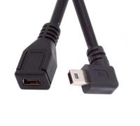 CY Cable 90 Degree Right Angled Mini USB 5Pin Male to Female Extension Cable 30cm for GPS Camera