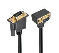 CY Cable 90 Degree Up Angled VGA RGB Male to Straight Male Extension 3COAX+6C for Monitor Projector Computer