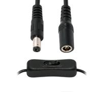 CY Cable DC Cable with On Off Power Switch Button DC 5.5x2.1mm Male to Female for DC 5V Desk Lamp Fan Camera