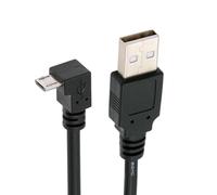 CY Cable Down Angled 90 Degree Micro USB 5Pin to USB 2.0 Type-A Data Charge Cable for Phone Tablet Camera (150cm)