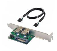 CY Cable Internal Dual USB2.0 Female Mount Panel to Motherboard 9pin Baffle Cable with Extral SATA Power and 12cm Bracket