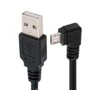 CY Cable Left Angled 90 Degree Micro USB 5Pin to USB 2.0 Type-A Data Charge Cable for Phone Tablet Camera (50cm)