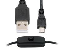 CY Cable Micro USB2.0 to Type-A Cable with On Off Power Switch Button Micro 5Pin for DC 5V Desk Lamp Fan Camera (150cm)