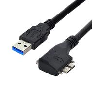 CY Cable Micro USB3.0 Dual Screws Locking to USB3.0 Data 5Gbps Power Cable 90 Degree Right Angled Type for VR Industrial Camera Computer (1.2m)