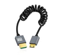 CY Cable Mini HDMI 2.1 Male to HDMI Male 8K 60hz Stretch Coiled Cable for HDTV Computer Laptop Monitor (100cm)
