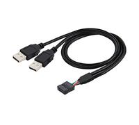 CY Cable Motherboard 9Pin 10Pin Female Housing to Dual USB 2.0 Male Type-A Cable 50cm