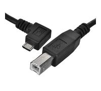 CY Cable OTG Micro USB Male to Standard B Male Micro OTG 90 Degree Right Angled to USB Type B Printer Scanner SSD Disk Lectronic Musical Instrument Midi Keyboard Cable 30cm