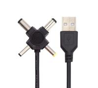 CY Cable USB 2.0 Type-A Male to 4-in-1 DC 5V 5.5x2.5mm 5.5x2.1mm 4.0x1.7mm 3.5x1.3mm Power Plug Barrel Connector Charge Cable