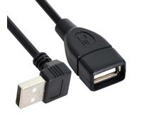 CY Cable USB 2.0 Type-A Male to USB Female M-F Extension Cable 20cm 90 Degree Up Angled Type