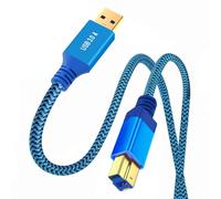 CY Cable USB 3.0 Type-A Male to USB3.0 Type-B Male Cable Extension Blue 5Gbps for Disk SSD Camera Data 60cm