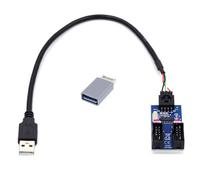 CY Cable USB 3.1 Front Panel Header Male Type-E to USB 2.0 Type-A Male 1 to 2 Female Motherboard 9pin 10pinHeader HUB Adapter Port Multiplier