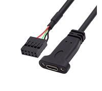 CY Cable USB 3.1 Type C USB-C Female to USB 2.0 Motherboard 9pin 10pin Header Cable with Bracket Single Port