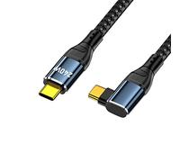 CY Cable USB-C 240W Type-C Male to Male Cable Left Right Angled Connector 48V 5A Compatible with USB2.0 480Mbps 100W Charging for Laptop Tablet Phone