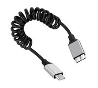 CY Cable USB-C Type-C Host to Micro-USB3.0 Male OTG Stretch Coiled Cable 100cm Extension 5Gbps for Disk Phone Camera Data