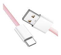 CY Cable USB-C Type C Male to Type-A Male 15W 5V3A Power 480Mbps Data Cable Pink Sleeve for Phone & Tablet (100cm)