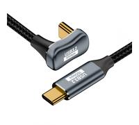 CY Cable USB-C USB 3.1 Type C Male to Male Opposite U Shape Back Angled Extension Data Cord 10Gbps 100W with Sleeve 50cm
