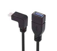 CY Cable USB-C USB 3.1 Type-C Male to USB 3.0-A Female 10Gbps OTG Data Power Cable Up Down Angled
