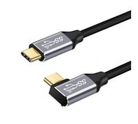 CY Cable USB-C USB-C 100W Type-C Male to Male Cable Left Right Angled USB3.0 20V 5A GEN2 10Gbps 100W Charging for Laptop Tablet Phone