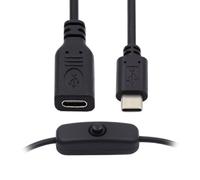 CY Cable USB-C with On Off Power Switch Button USB Type C Male to Female for Laptop Keyboard Raspberry Pi 4B