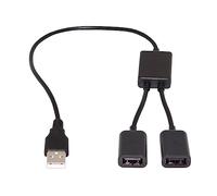 CY Cable USB2.0 to Dual Ports USB2.0 Type-A Female Hub Cable 480Mbps Speed for Laptop PC Mouse Flash Disk