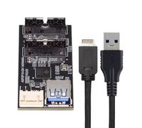 CY Card Type-E or 19/20Pin Header to USB 3.0 19/20Pin Dual Ports Female PCBA Type Adapter Splitter HUB 5Gbps