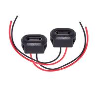 CY Connector 2pcs/set DIY OEM Type-C USB-C Female Socket to 2Pin Open Cable Latch Mount Type DC 5V Power