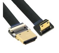 CY Cord Ultra Slim HDMI Male to Angled Mini HDMI Male Extension FPC Flat Cable 1080P for HDTV Multicopter Aerial Photography A1-C3 (20cm)